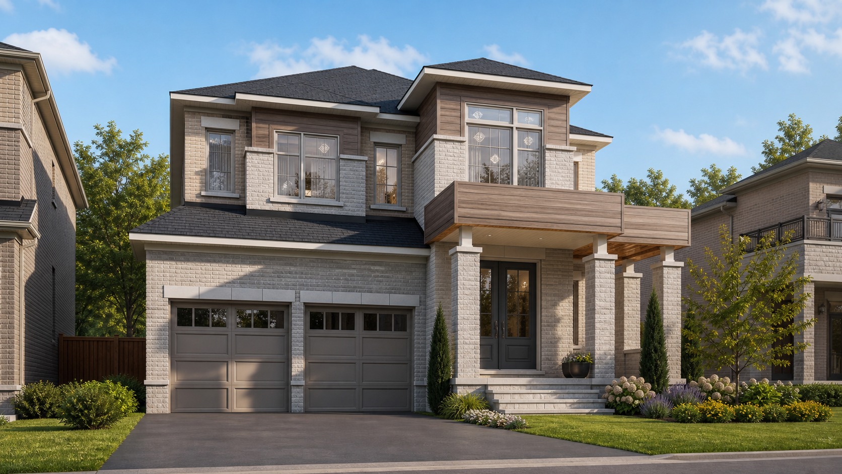 Conceptual daytime exterior rendering of 42 Big Willow Crescent