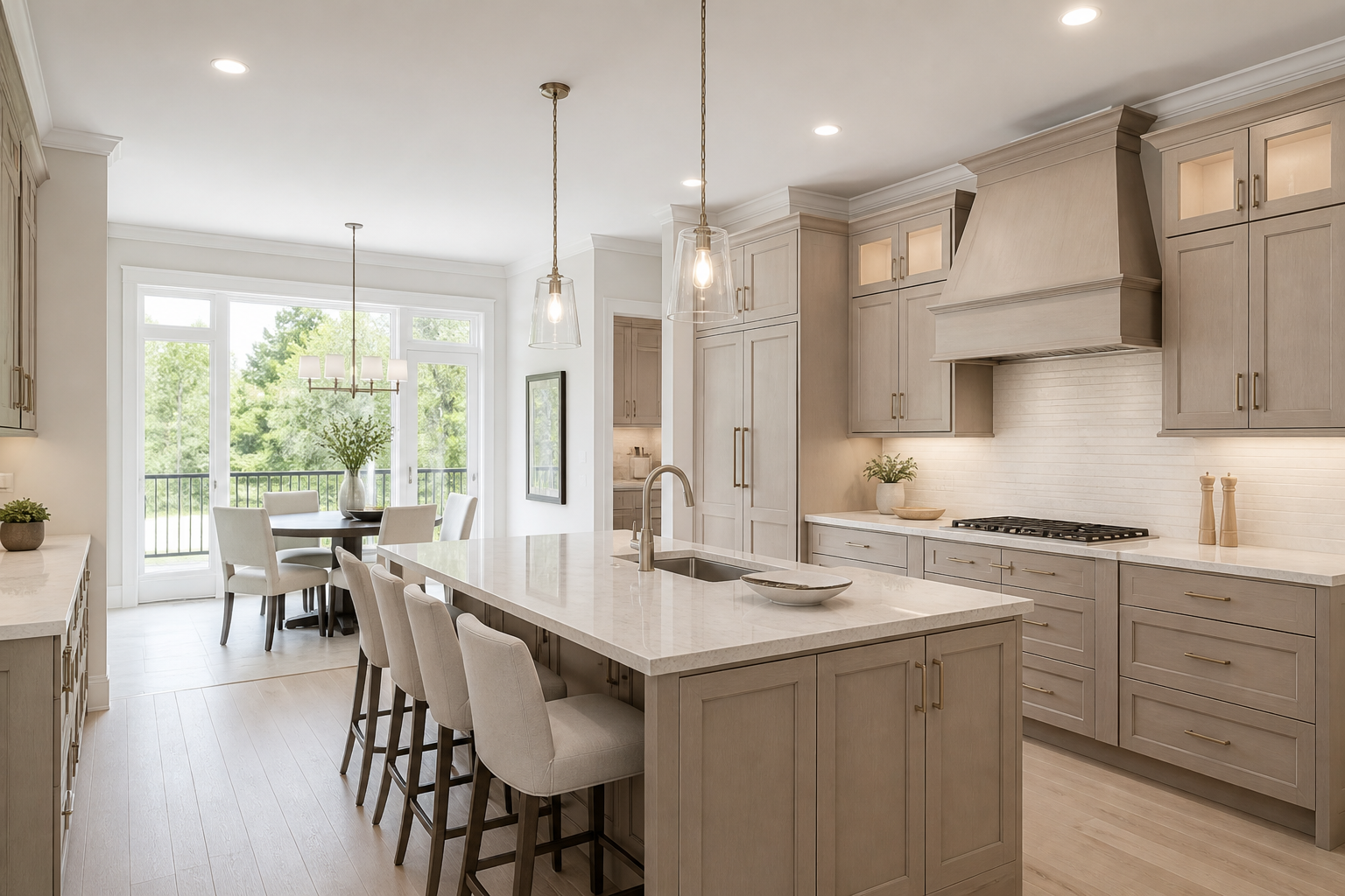 Conceptual kitchen and breakfast area rendering